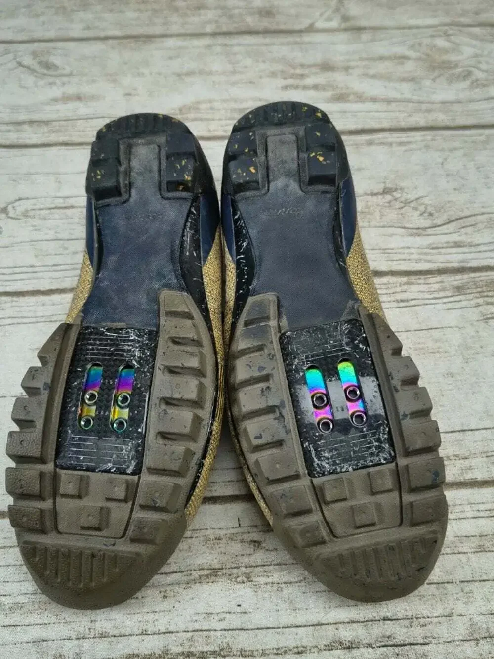 Rapha Explore Powerweave Gravel Cycling Shoes EU 38 US 5.75 Dual BOA Yellow Gray